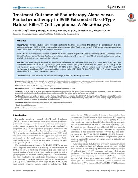 Pdf Treatment Outcome Of Radiotherapy Alone Versus Radiochemotherapy