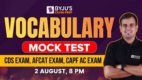 Vocabulary Mock Test For CDS Exam CAPF AC Exam AFCAT Exam English