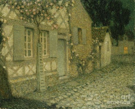 The Gardeners House In The Moonlight Painting By Henri Eugene Augustin