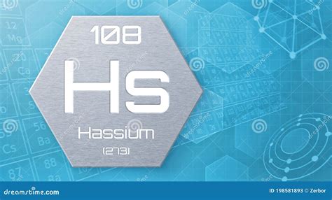 Chemical Element of the Periodic Table - Hassium Stock Illustration ...