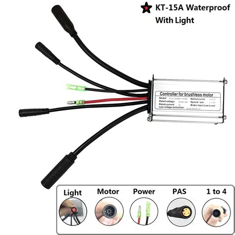 Kt 48v 36v 15a Controller Für 250w 350w Motor Hub Elektrofahrrad Licht