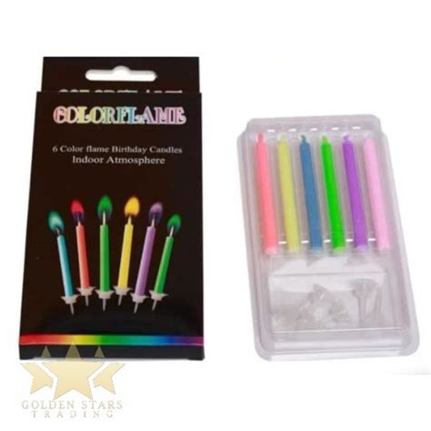 5pc Colour Flame Candles – Golden Stars Trading