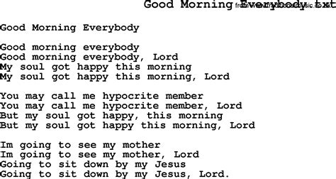 Good Morning Song Lyrics