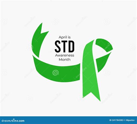 Std Awareness Month Vector Illustraion With Green Ribbon On White