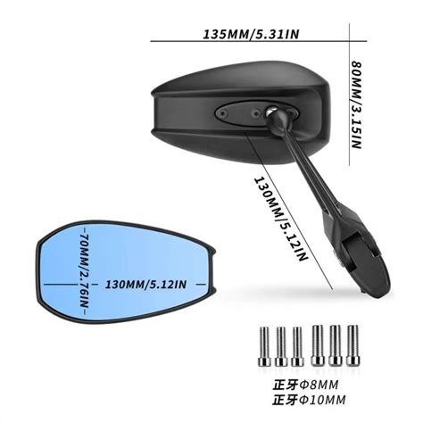 Universal Motorcycle Cnc Rear View Raysave Tanax Napoleon Side Mirror