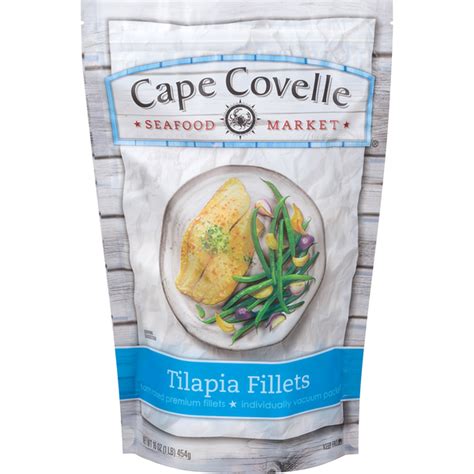 Cape Covelle Seafood Market Farm Raised Premium Tilapia Fillets 16 Oz