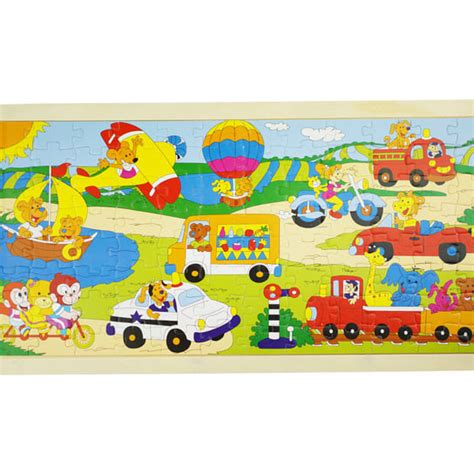 Drewniana Kolorowa Uk Adanka Puzzle Samochody Pojazdy Kindersafe