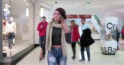 Body Paint Model Walks Through Mall Naked No One Notices