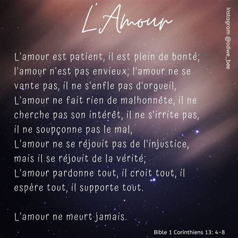 L Amour Corinthiens Phrase Bonheur Verset De La Bible Citation