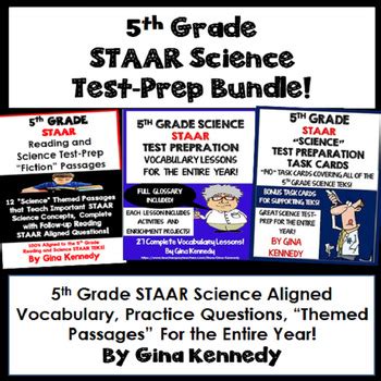 5th Grade STAAR Science BUNDLE Test Prep Task Cards Vocabulary More