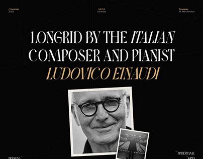 Biography of the composer Ludovico Einaudi | Behance