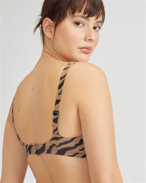 The Square Neck Bikini Top Tiger Stripe Toasted Coconut Everlane