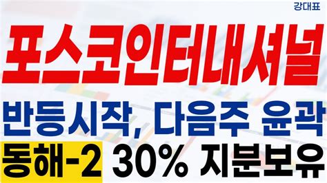 포스코인터내셔널 주가전망 반등시작 다음주 윤곽 잡힌다 동해 2 30 지분보유 주주님들 필수시청 강대표 포스코