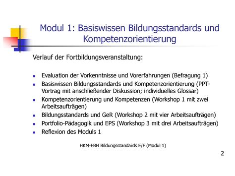 Modul Basiswissen Bildungsstandards Und Kompetenzorientierung Ppt