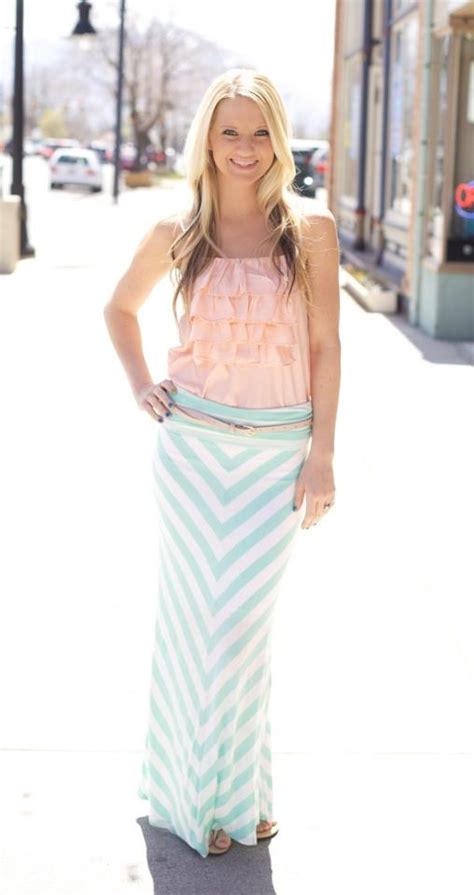 Cute Summer Outfits Cool Outfits Chevron Maxi Skirts Pattered Cute