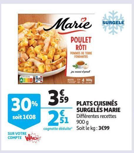 Promo Plats Cuisin S Surgel S Marie Chez Auchan Supermarch