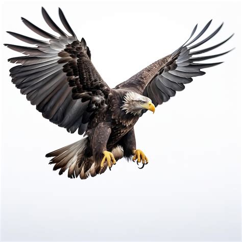 Premium Photo Illustration Of Flying Eagle On White Background