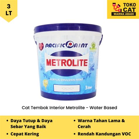 Jual Cat Tembok Interior Metrolite Acrylic Emulsion 3 Liter Shopee