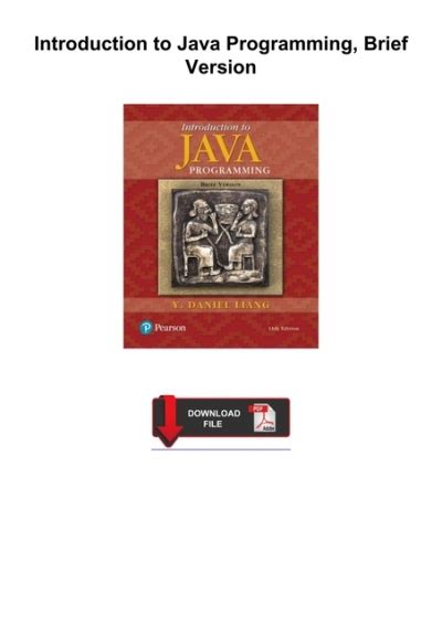 Introduction To Java Programming Brief Version