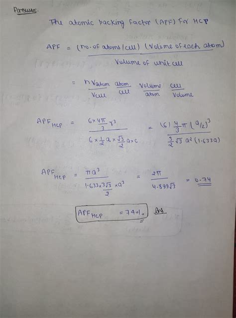 [solved] 1 Show That The Atomic Packing Factor Of Hexagonal Course Hero