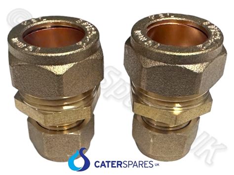 15mm To 10mm Brass Reducing Compression Fitting Gas Copper Pipe Adapter Connector Pack Of 2