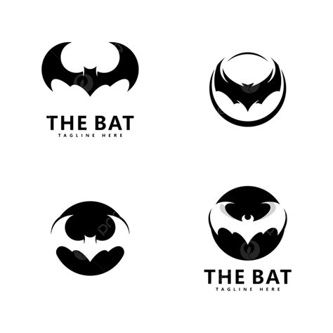 Bat Logo Silhouette Transparent Background Bat Logo Template Vector