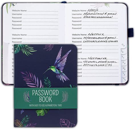 Beautiful Password Book With Alphabetical Tabs Pocket Sized Internet Password Keeper For