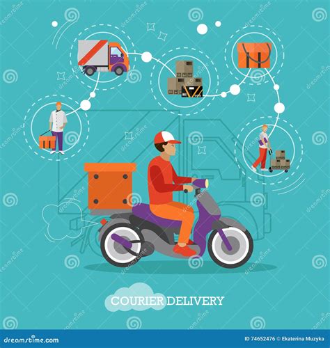 Logistic And Delivery Courier Service Concept Banner Stock Vector