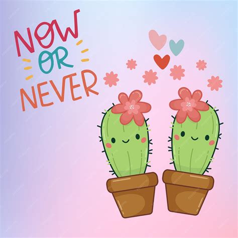 Premium Vector Cute Couple Cactus Illustration