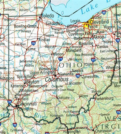 Ohio Map and Ohio Satellite Image