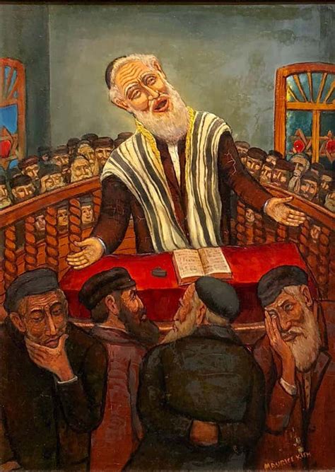 Maurice Kish The Preacher Rabbi Der Maggid Judaica Oil Painting Wpa