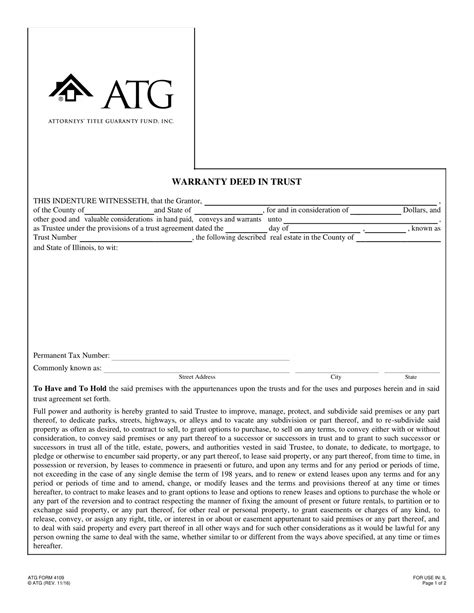 Free Printable Warranty Deed Form Templates [pdf Word]