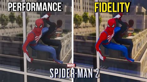 Marvel S Spider Man 2 Performance Vs Fidelity Comparison YouTube