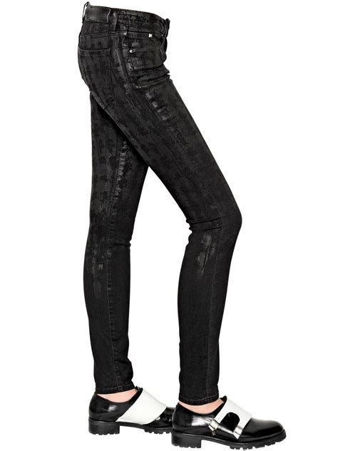 Karl Lagerfeld Karl Coated Stretch Denim Jeans In Black For Men Lyst