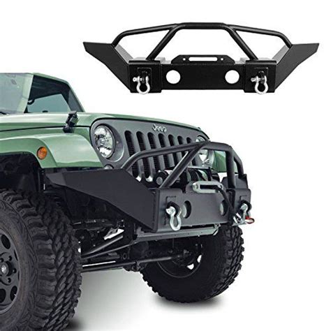 Black Gsi Jeep Wrangler Jk Heavy Duty Rock Crawler Front Bumper With Fog Lights Hole And Winch