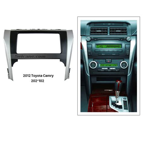 Seicane Black Silver Double Din Car Radio Fascia For 2012 Toyota Camry