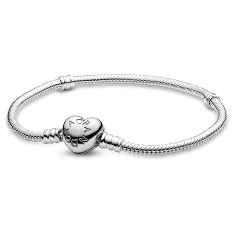 Buy Pandora Moments Womens Sterling Silver Heart Clasp Snake Chain