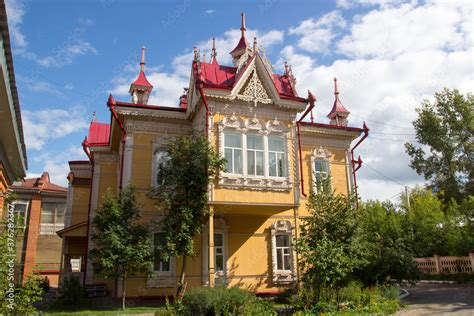 russian style  architecture house  firebirds wooden house