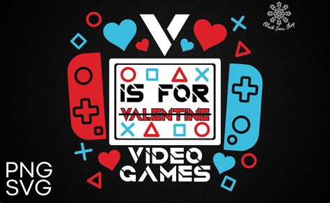 V Is For Video Games Valentine Svg Graphic By Blacksnowshopth