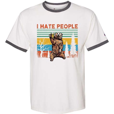 I Hate People Bear T Shirt Etsy