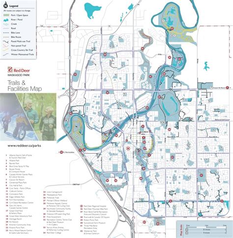 Red Deer Winter Trails Map - Ontheworldmap.com