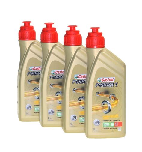 Huile moteur Castrol Power 1 Racing 10W 40 4T synthétique 4x1 litre