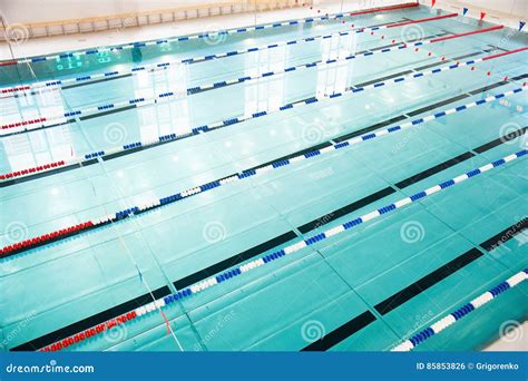 Lanes Of A Competition Swimming Pool Stock Photo Image Of Water