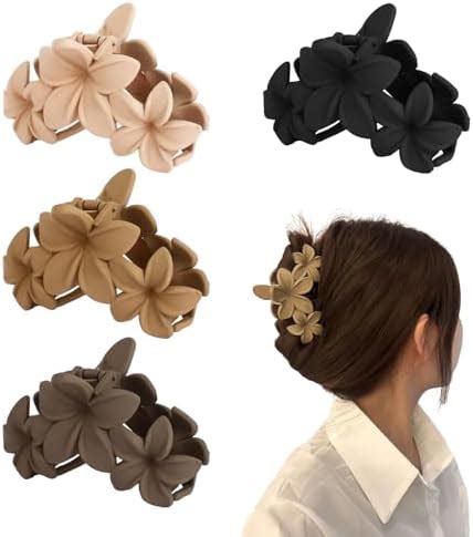 Amazon Drnytunk Pcs Matte Flower Hair Claw Clips For Women Large