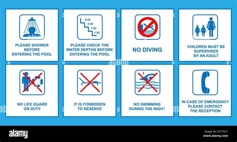 Swimming Pool Rules Sign Im Genes Vectoriales De Stock Alamy