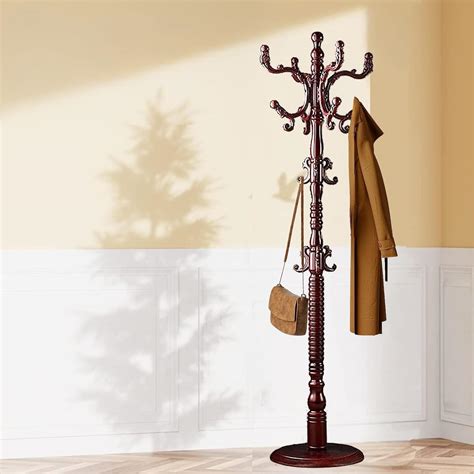 Amazon Serhirst Coat Rack Freestanding Wooden Coat Tree Stand