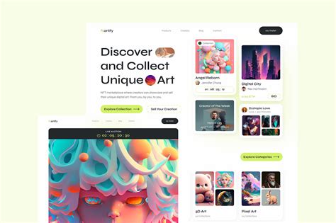 Artify Bright Clean Nft Marketplace Behance