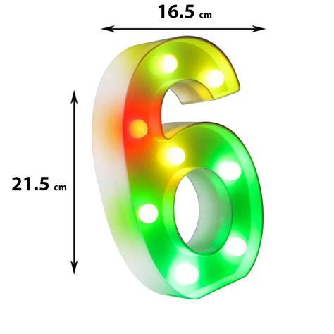 Cifra Volumetrica Led Numarul 6 Luminoasa 3d Cu Telecomanda Pentru