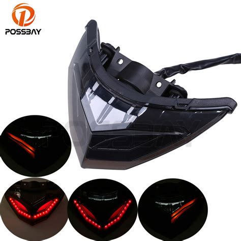 Possbay Motorcycle Led Tail Lights Rear Brake Turn Signal Light