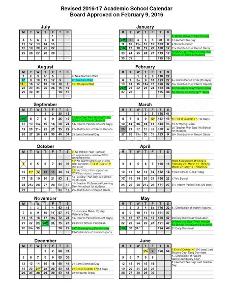 2016 - 2017 School Calendar | Collier County Public Schools – Naples, FL